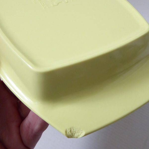 Gaydon Melmex butter dish. Vintage acid yellow & white, 1960s. Plastic retro - Image 14