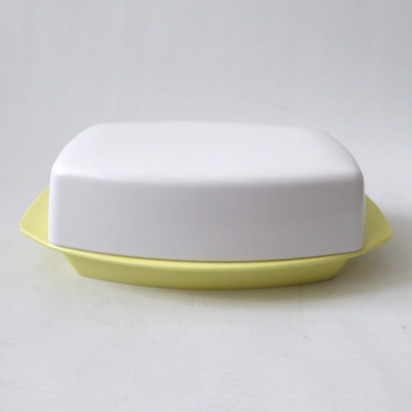 Gaydon Melmex butter dish. Vintage acid yellow & white, 1960s. Plastic retro - Image 6