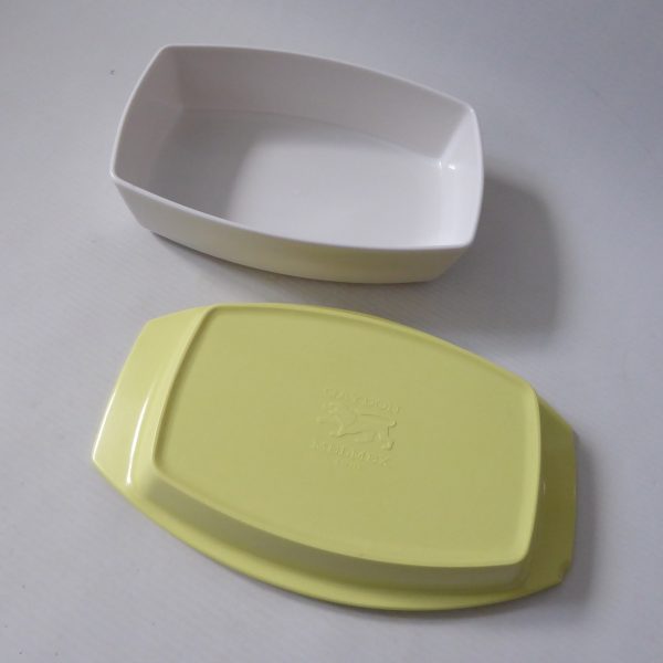 Gaydon Melmex butter dish. Vintage acid yellow & white, 1960s. Plastic retro - Image 9