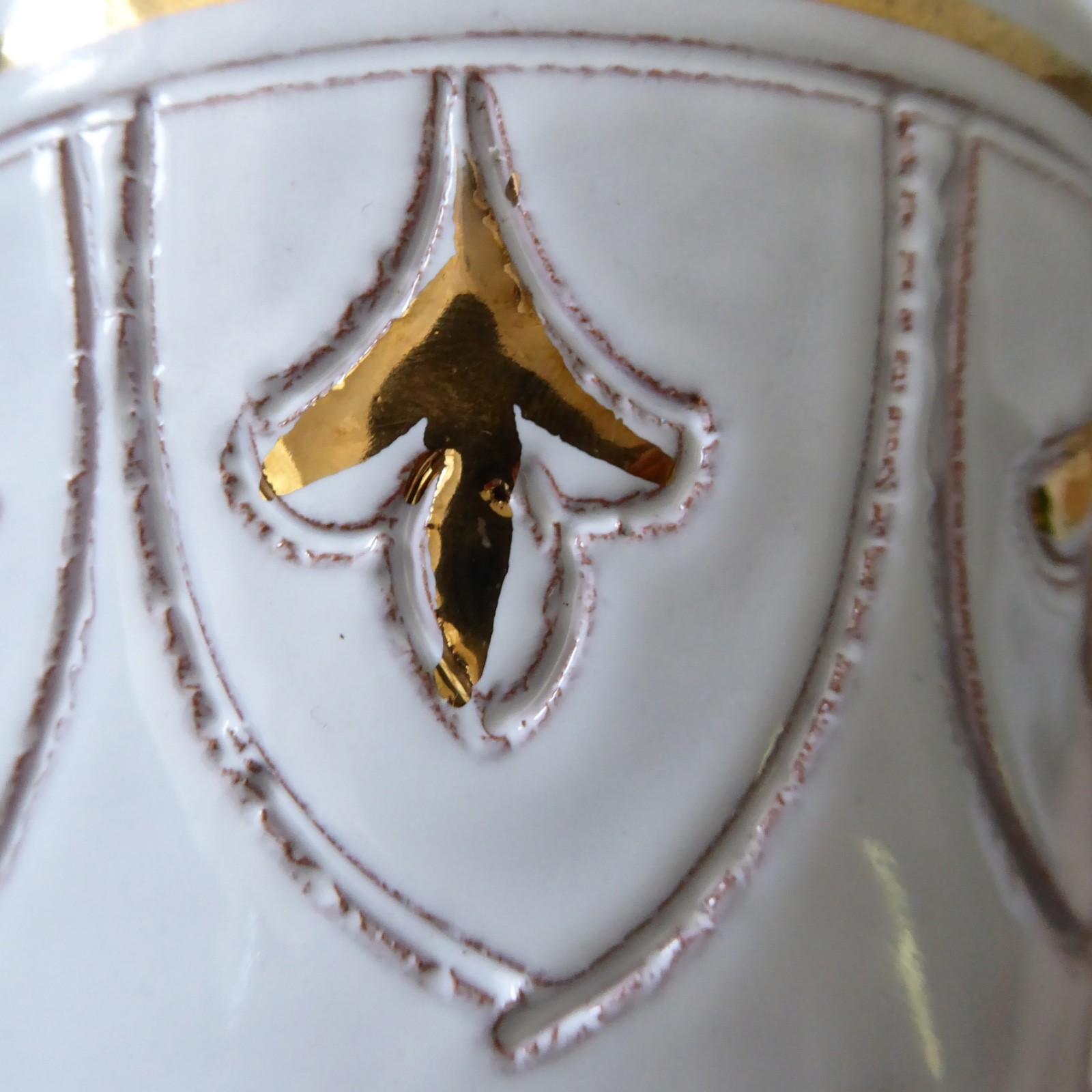 Italian plant pot planter, white & gold sgraffito pottery ceramic, vintage retro - Image 9