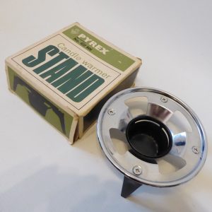 JAJ Pyrex candle warmer stand 422 906 in box, vintage 60s, tea/coffee pot holder