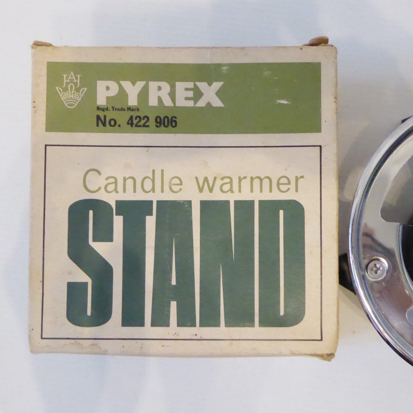 JAJ Pyrex candle warmer stand 422 906 in box, vintage 60s, tea/coffee pot holder - Image 7