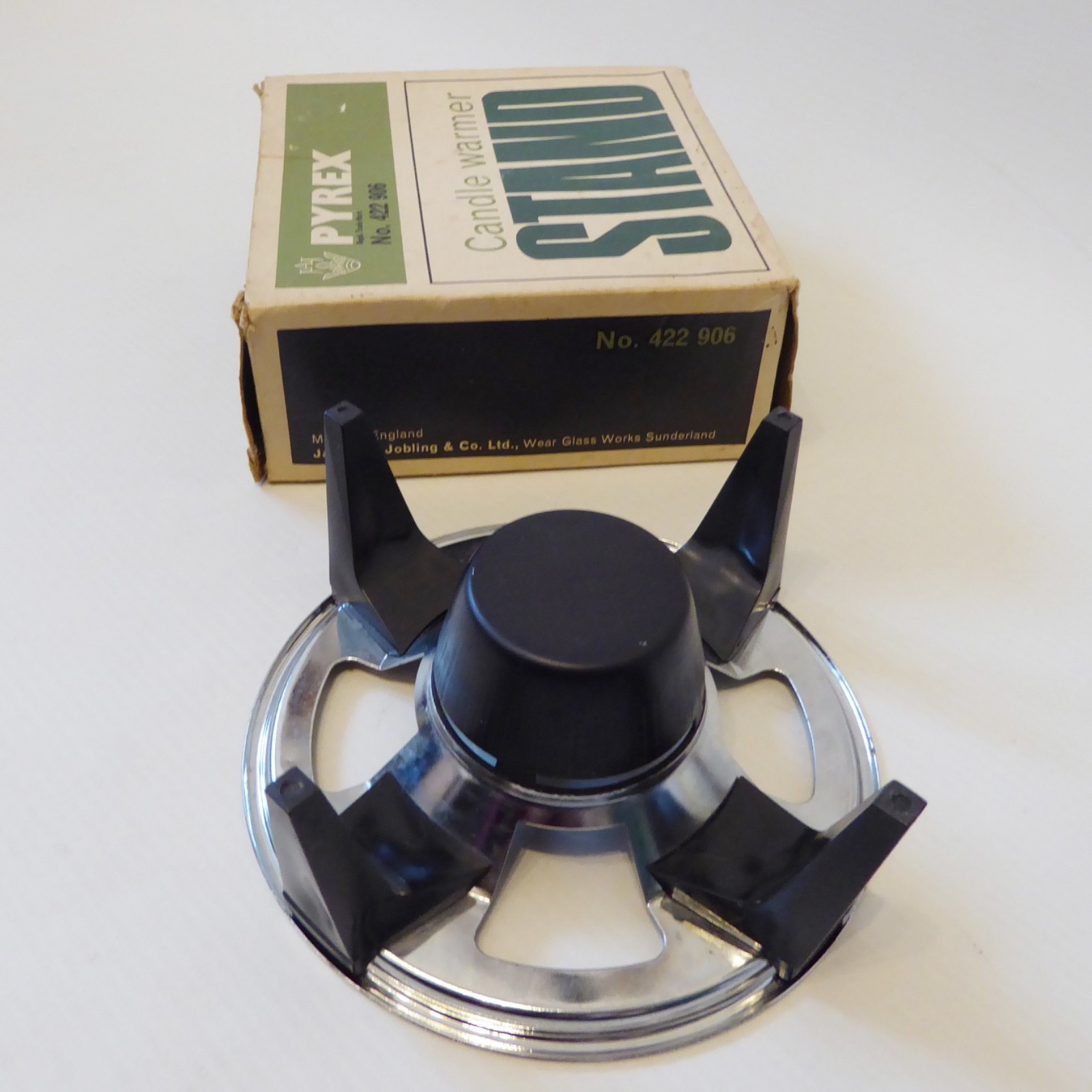 JAJ Pyrex candle warmer stand 422 906 in box, vintage 60s, tea/coffee pot holder - Image 8