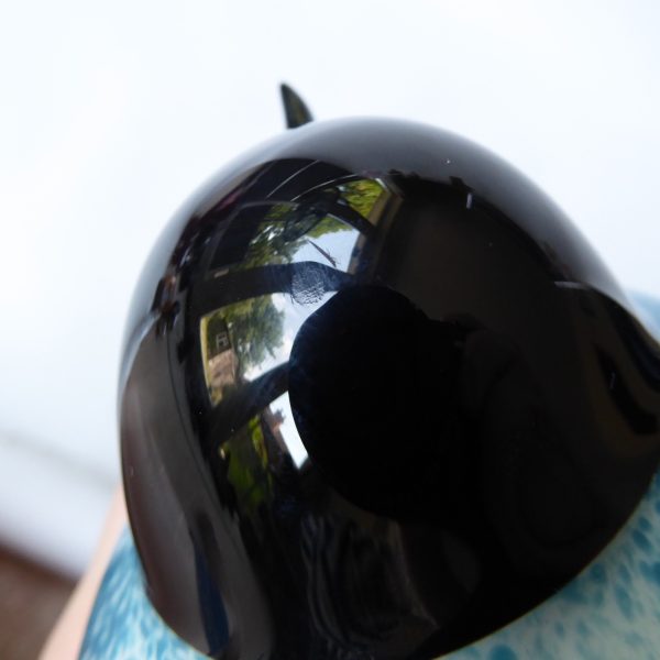 Large art glass bird, blue black figurine. Sculpture figure paperweight. Blown - Image 13