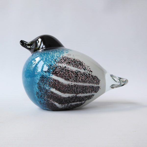 Large art glass bird, blue black figurine. Sculpture figure paperweight. Blown - Image 4