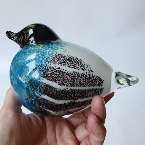 Large art glass bird, blue black figurine. Sculpture figure paperweight. Blown - Image 5