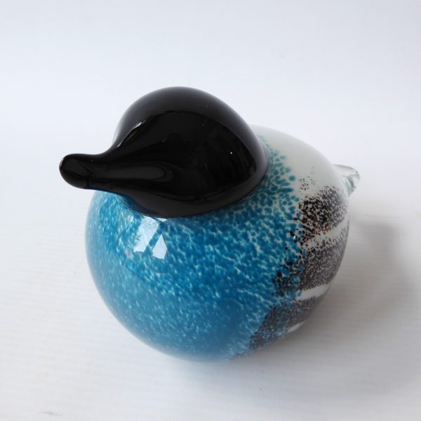 Large art glass bird, blue black figurine. Sculpture figure paperweight. Blown - Image 6