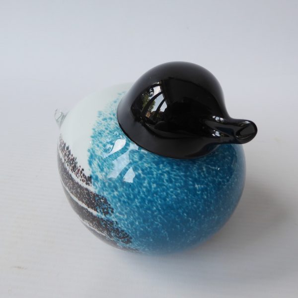 Large art glass bird, blue black figurine. Sculpture figure paperweight. Blown - Image 7