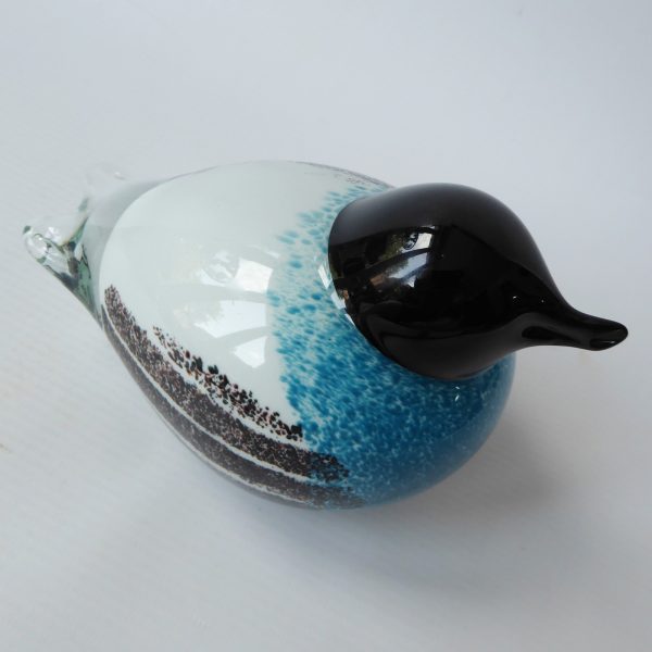 Large art glass bird, blue black figurine. Sculpture figure paperweight. Blown - Image 8