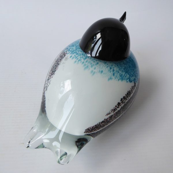 Large art glass bird, blue black figurine. Sculpture figure paperweight. Blown - Image 9
