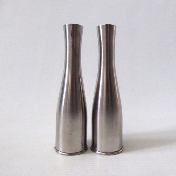 Lifespan stainless steel salt + pepper shakers pots, 60s/70s vintage modernist - Image 3