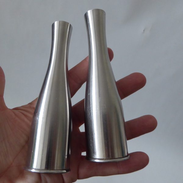 Lifespan stainless steel salt + pepper shakers pots, 60s/70s vintage modernist - Image 5