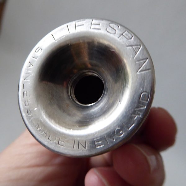 Lifespan stainless steel salt + pepper shakers pots, 60s/70s vintage modernist - Image 10