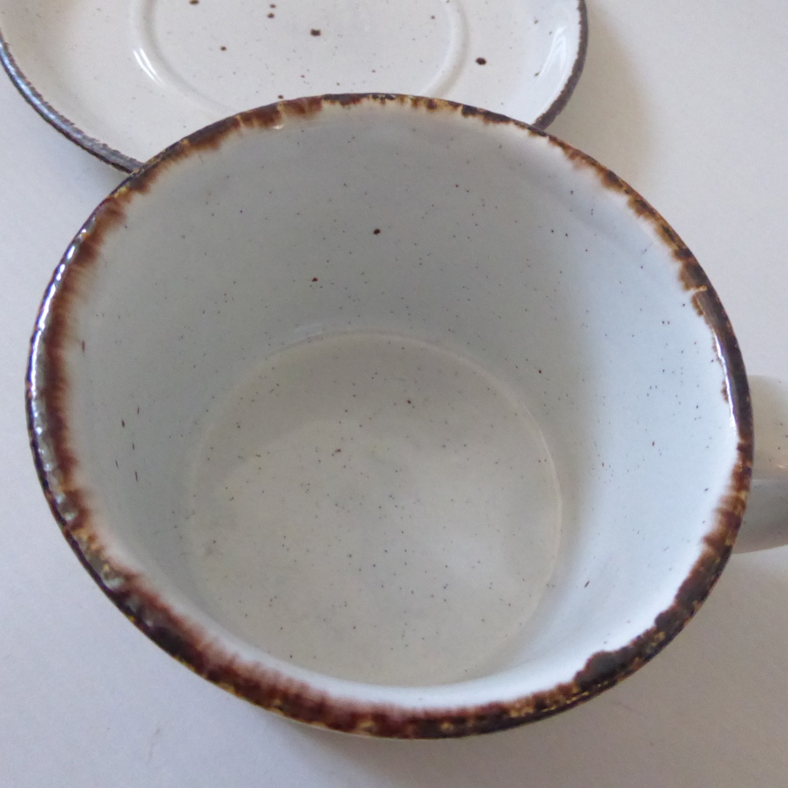 Midwinter Stonehenge Moon tea coffee cup & saucer, blue striped Creation. 1970s - Image 8