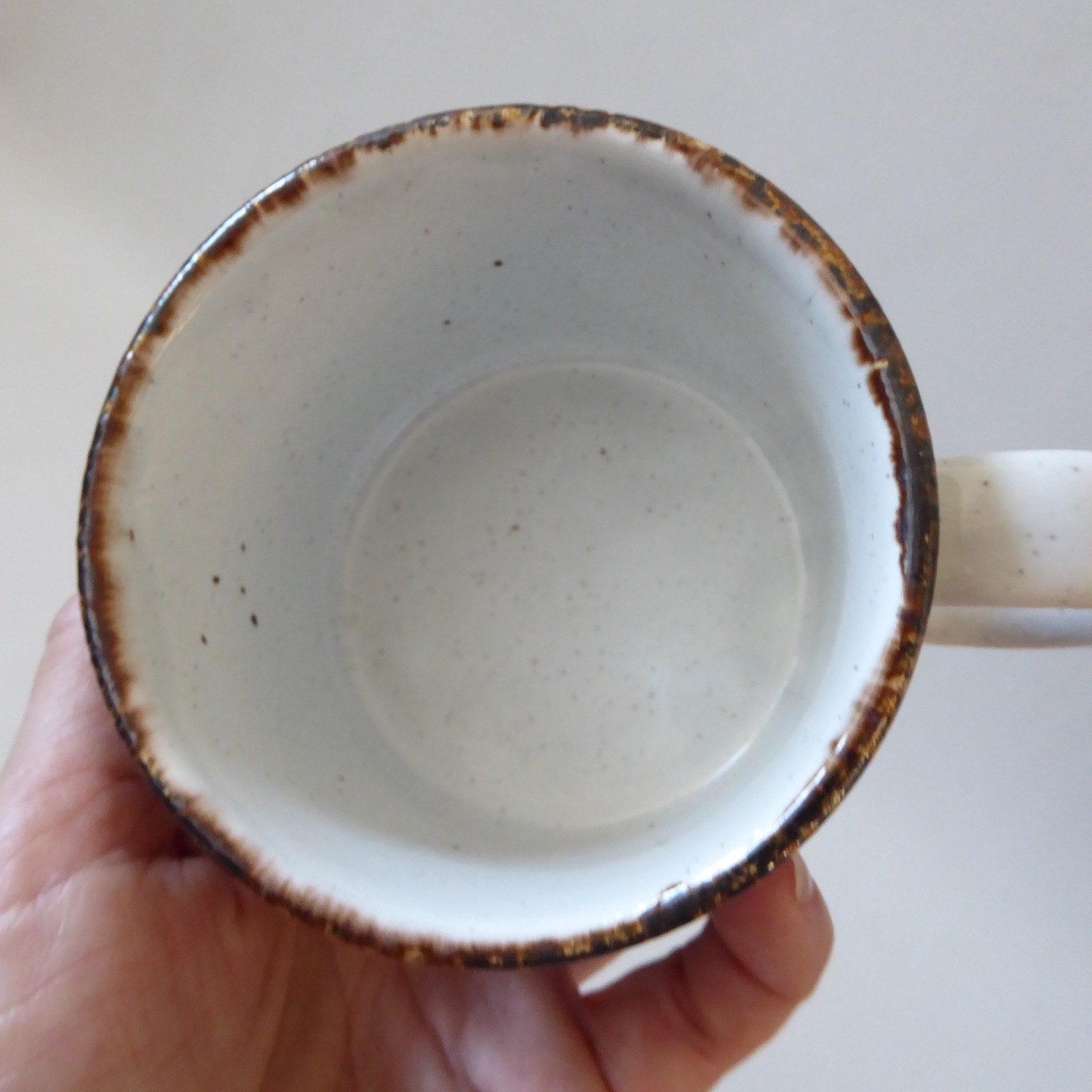 Midwinter Stonehenge Moon tea coffee cup & saucer, blue striped Creation. 1970s - Image 9