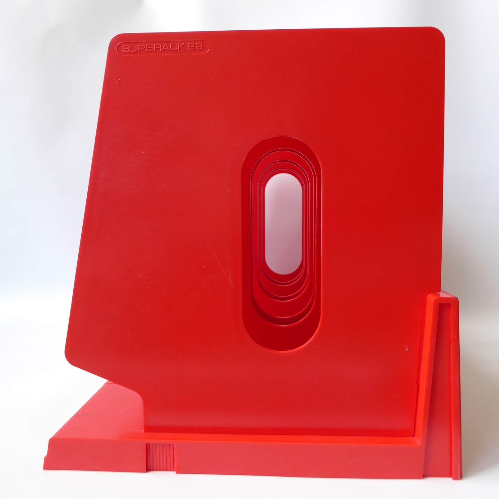 Myers Superack 99 retro 70s red plastic magazine organiser storage vinyl LP rack - Image 7