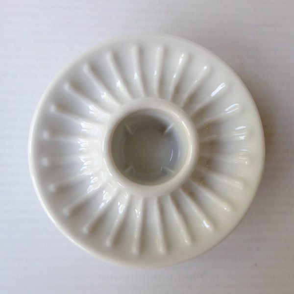 PLA Denmark Danish porcelain tapered dinner ceramic white candle holder, vintage - Image 3
