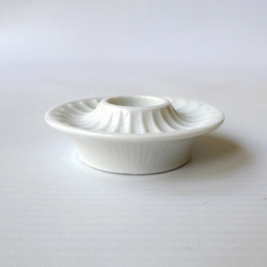 PLA Denmark Danish porcelain tapered dinner ceramic white candle holder, vintage