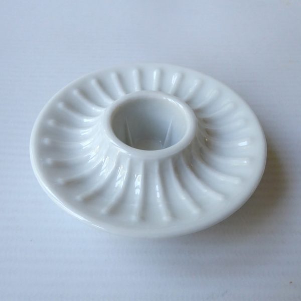 PLA Denmark Danish porcelain tapered dinner ceramic white candle holder, vintage - Image 6