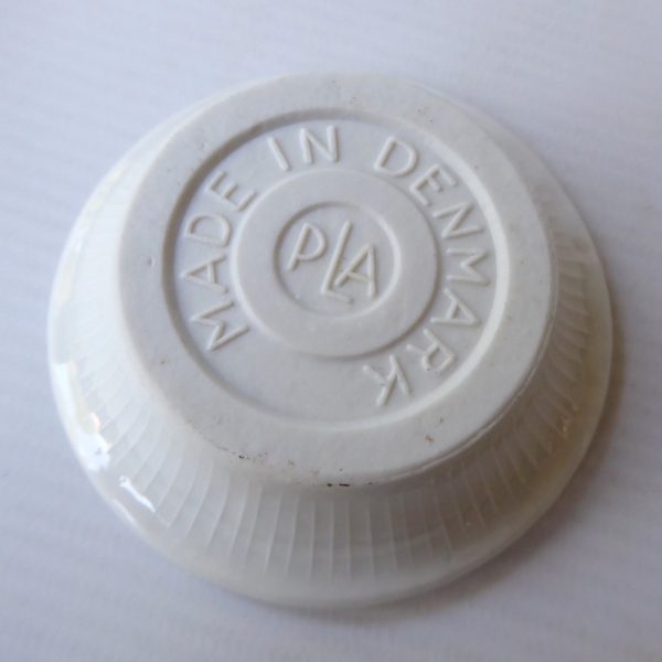 PLA Denmark Danish porcelain tapered dinner ceramic white candle holder, vintage - Image 7