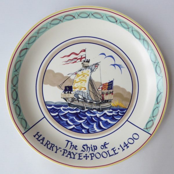 Poole Pottery collectable charger plate, Ship of Harry Paye 1400 pirate, 10.5" - Image 3