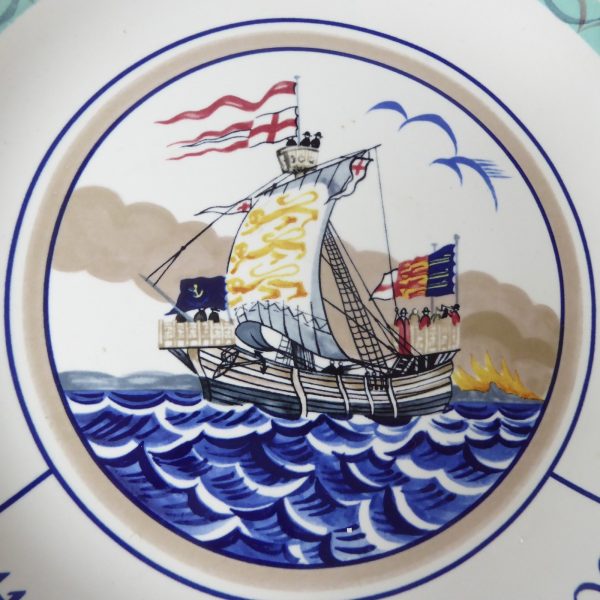 Poole Pottery collectable charger plate, Ship of Harry Paye 1400 pirate, 10.5" - Image 5