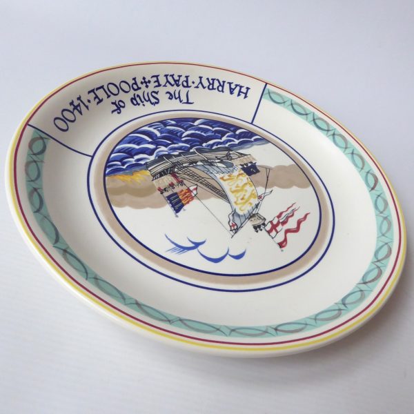 Poole Pottery collectable charger plate, Ship of Harry Paye 1400 pirate, 10.5" - Image 8