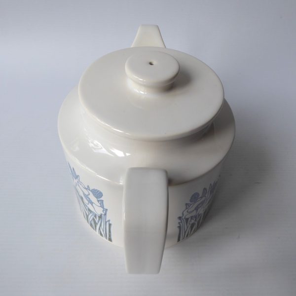 Rare Hornsea Pottery Blue Fleur teapot. Vintage 1970s Retro flowers. Ceramic - Image 3