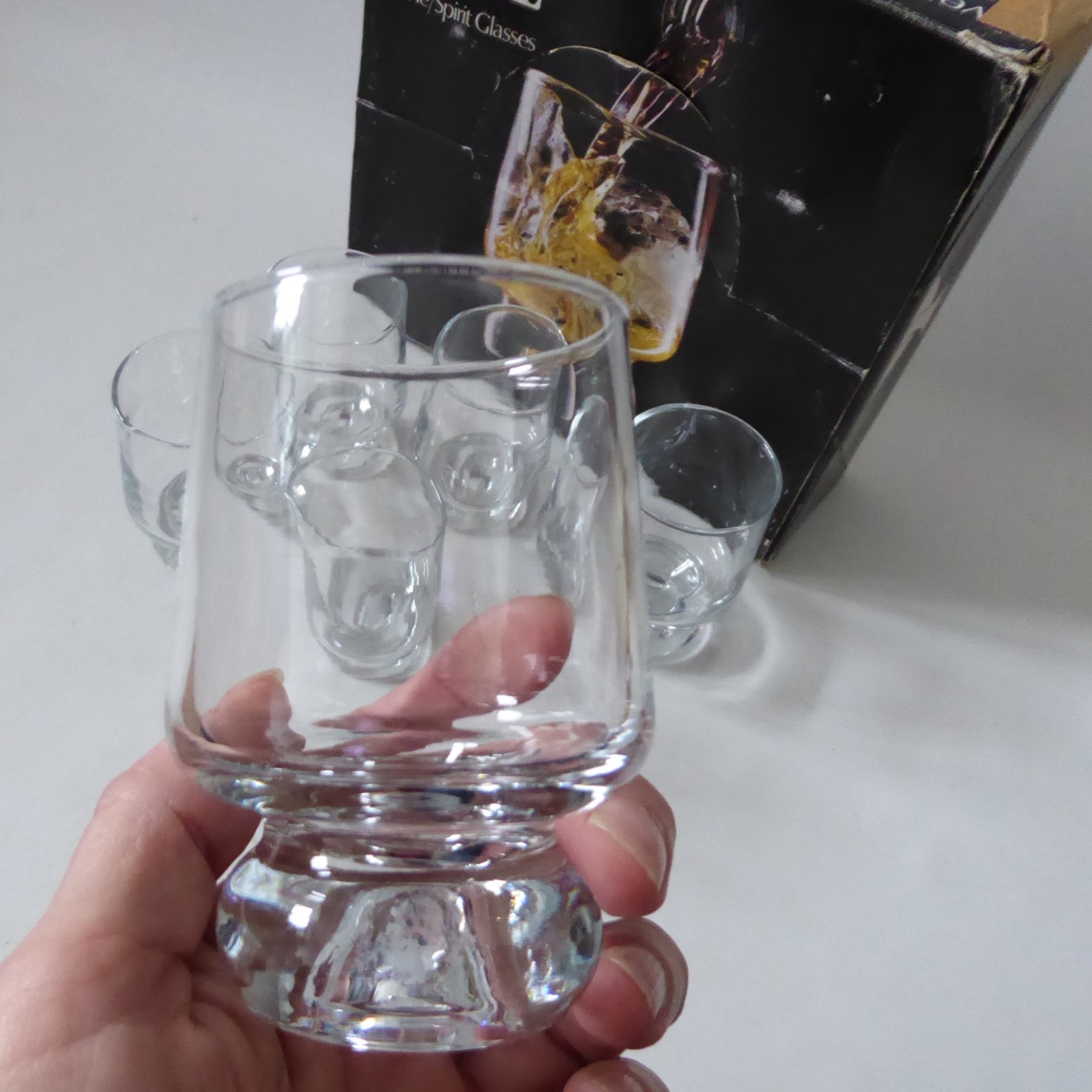 Ravenhead Apollo 1970s 140ml wine or spirit glasses, original box. Retro vintage - Image 5