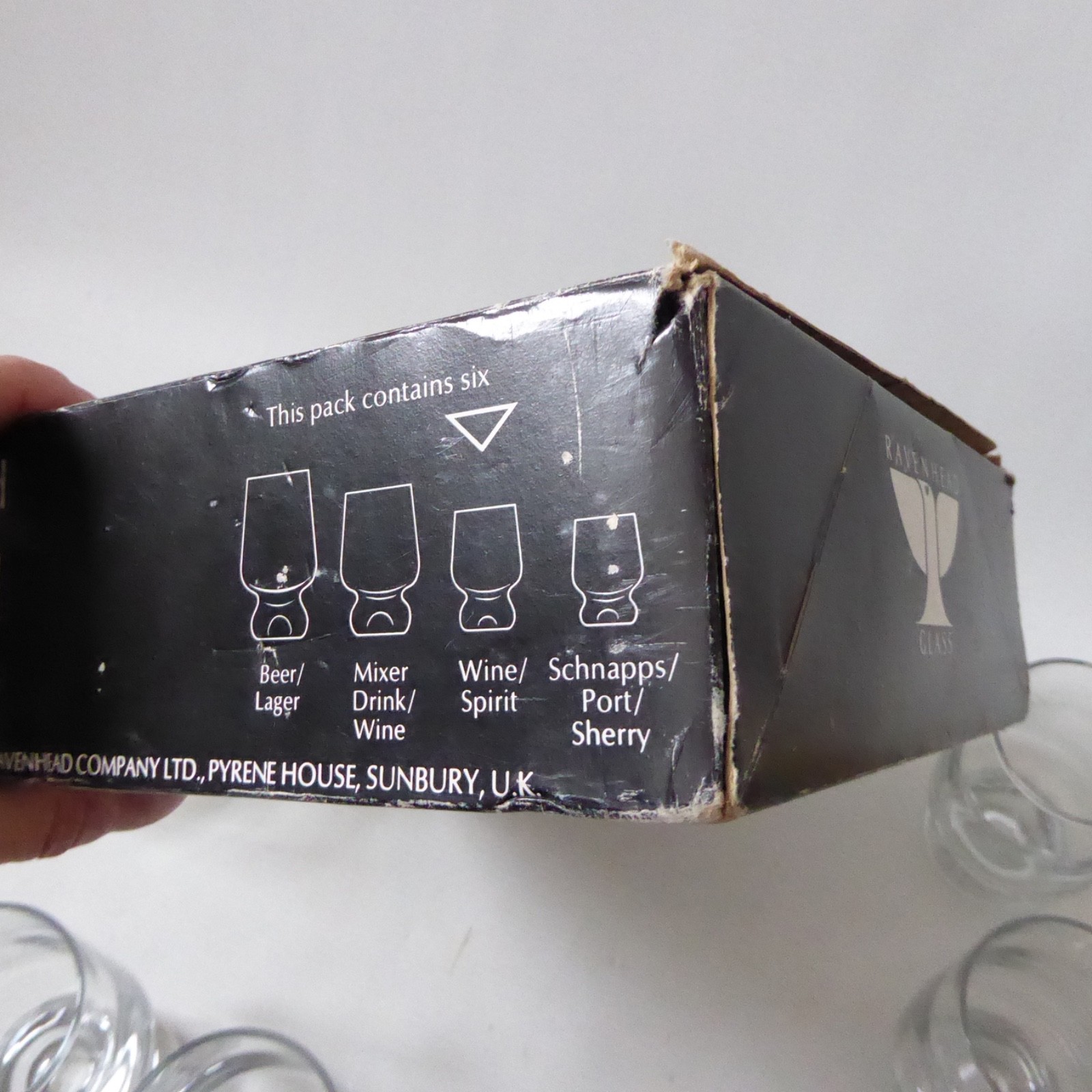 Ravenhead Apollo 1970s 140ml wine or spirit glasses, original box. Retro vintage - Image 9