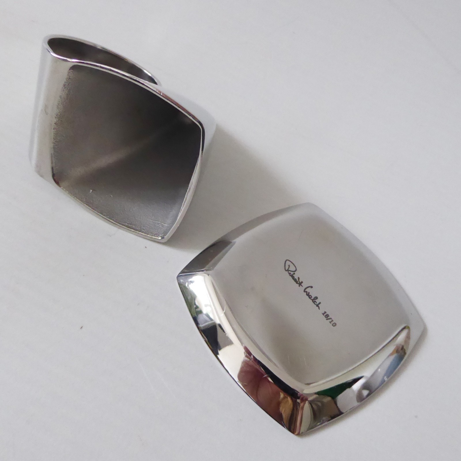 Robert Welch Vale 18/10 stainless steel candle snuffer + tray, modernist design - Image 10