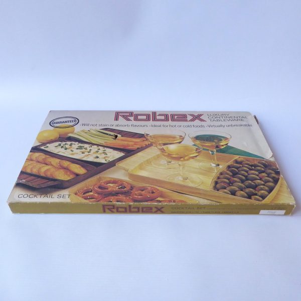 Robex Caleppio boxed snack trays Pine, faux wood, serving, 1970s retro vintage - Image 14