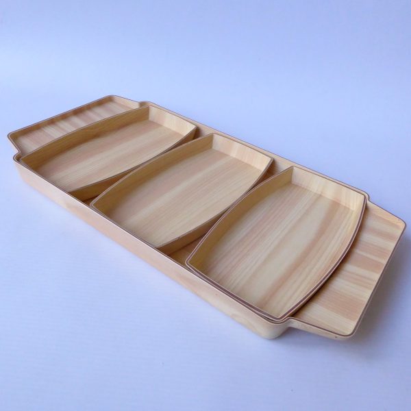 Robex Caleppio boxed snack trays Pine, faux wood, serving, 1970s retro vintage - Image 4
