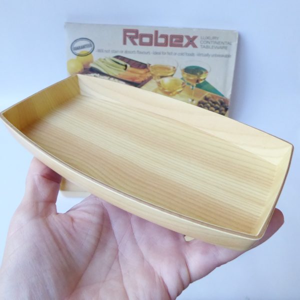 Robex Caleppio boxed snack trays Pine, faux wood, serving, 1970s retro vintage - Image 10