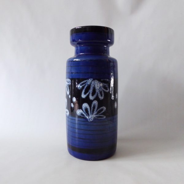 Scheurich 517-30 ceramic vase, blue & white. West German Pottery 517/30 vintage - Image 3