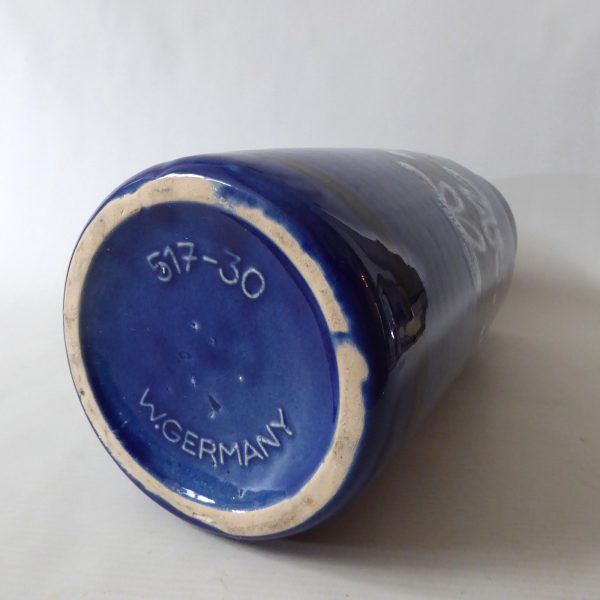 Scheurich 517-30 ceramic vase, blue & white. West German Pottery 517/30 vintage - Image 7
