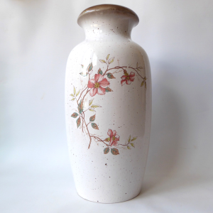 Scheurich West German pottery floor vase 291-38 1980s retro kitsch pink. Vintage