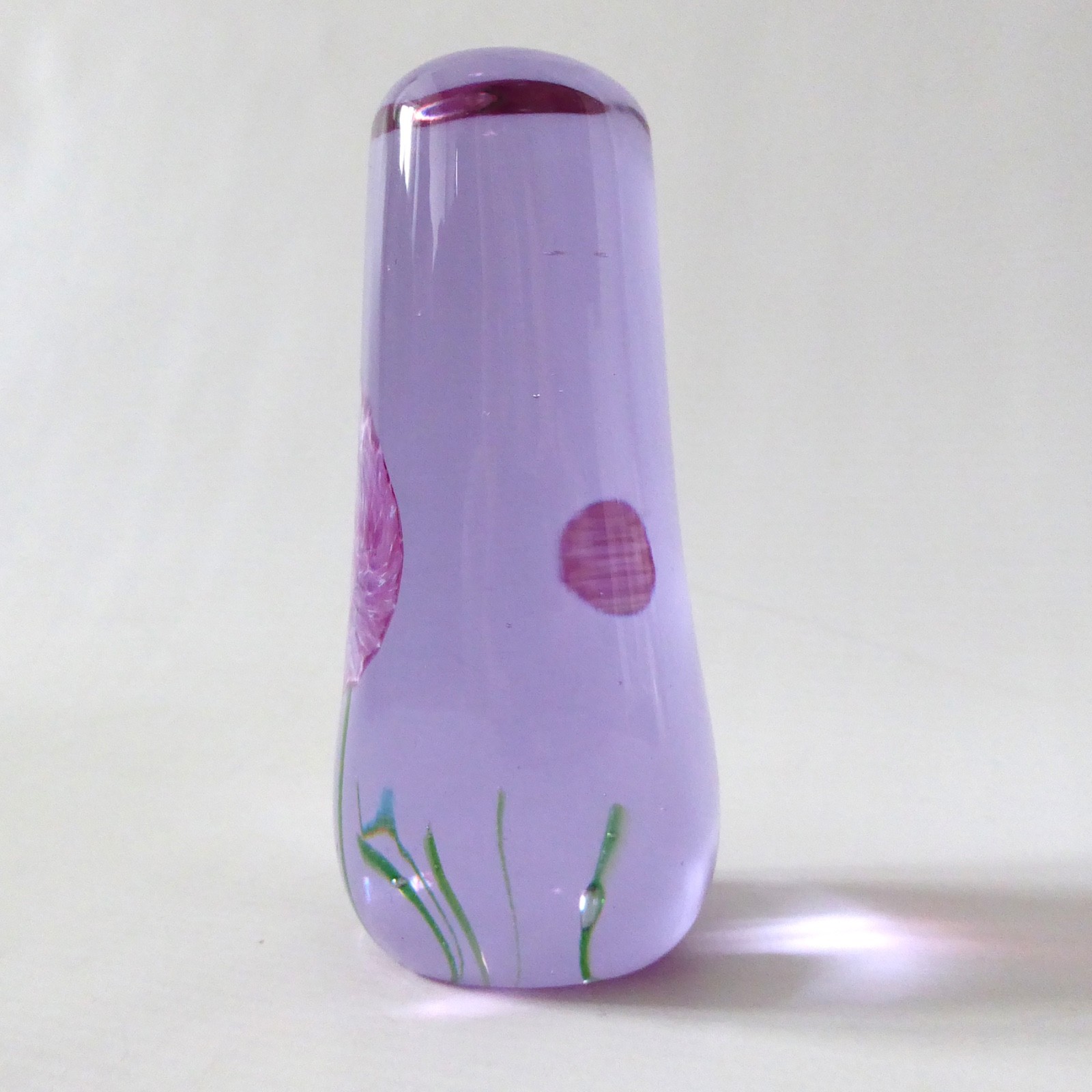 Signed Caithness Carnations flower paperweight, neodymium mauve art glass - Image 5