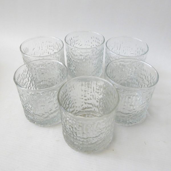 Six boxed Ravenhead Siesta 26cl tumblers. Vintage bark ice textured glass 1970s - Image 9