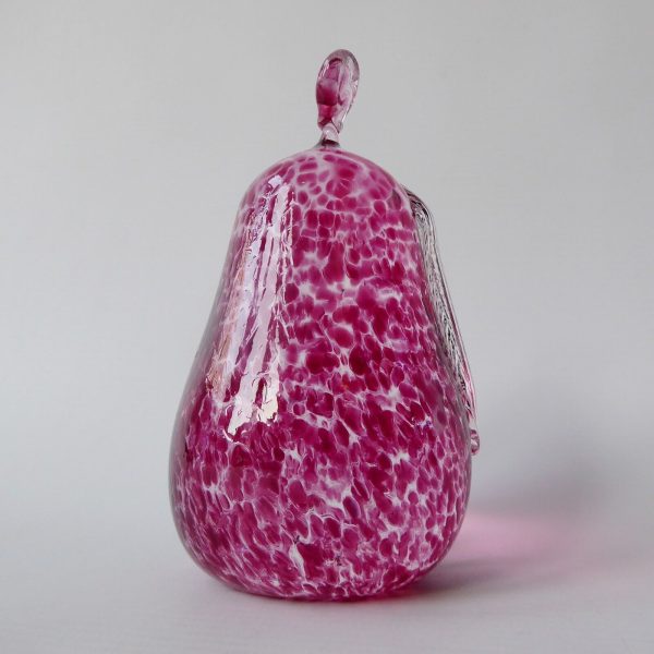 Teign Valley Glass art glass pink mottled PEAR paperweight. Vintage lifesz fruit - Image 6