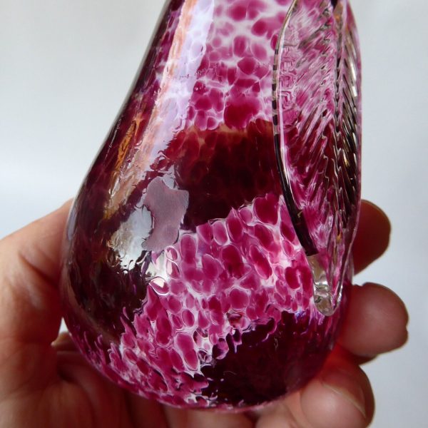 Teign Valley Glass art glass pink mottled PEAR paperweight. Vintage lifesz fruit - Image 9