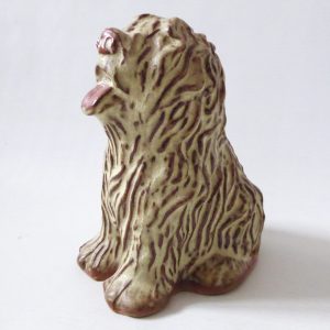 Tremar Cornish pottery clay Old English Sheepdog money box, vintage 1970s retro