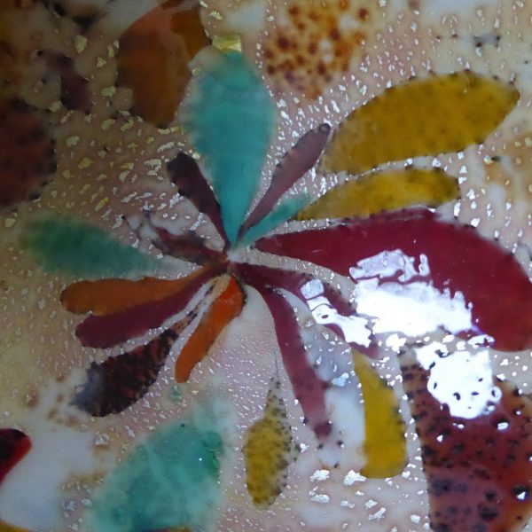 Vetro Artistico Veneziano Murano tutti frutti art glass bowl, red & silver leaf - Image 10