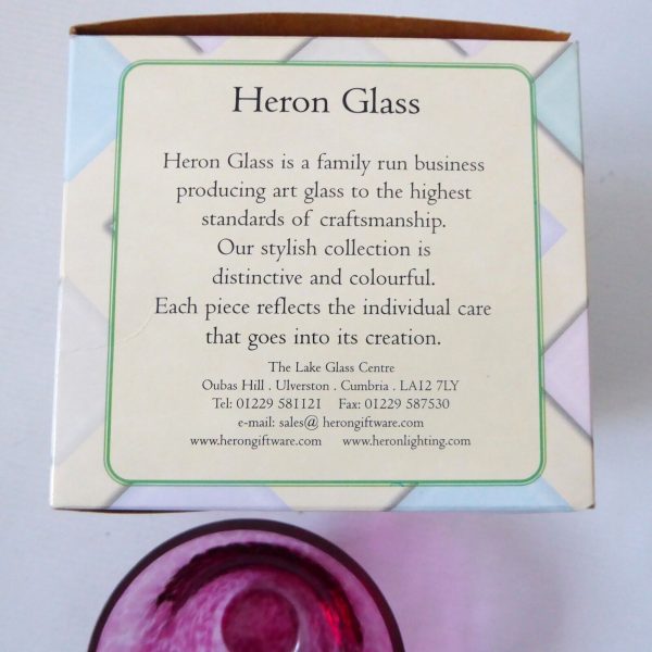 Vintage Heron Glass (Cumbria) small art glass ornamental bowl, pink spotty 10cm - Image 7
