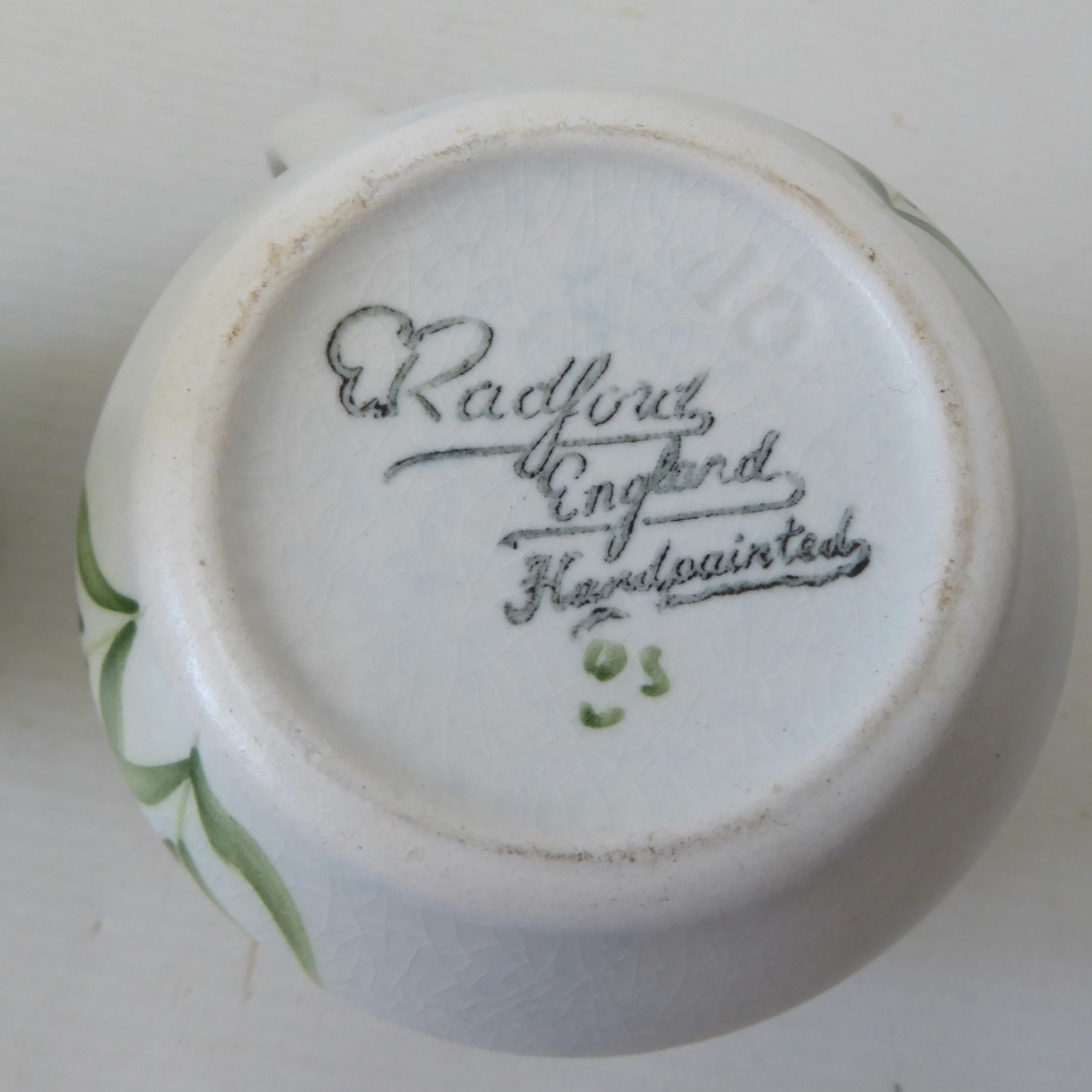 Vintage Radford small hand painted flower vase and milk jug, HJ Wood. 1940s, 50s - Image 11