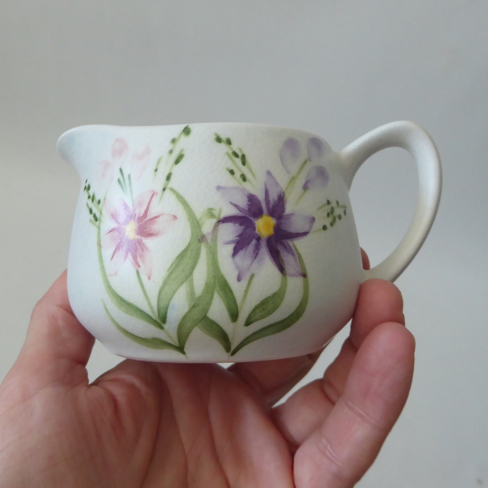 Vintage Radford small hand painted flower vase and milk jug, HJ Wood. 1940s, 50s - Image 13