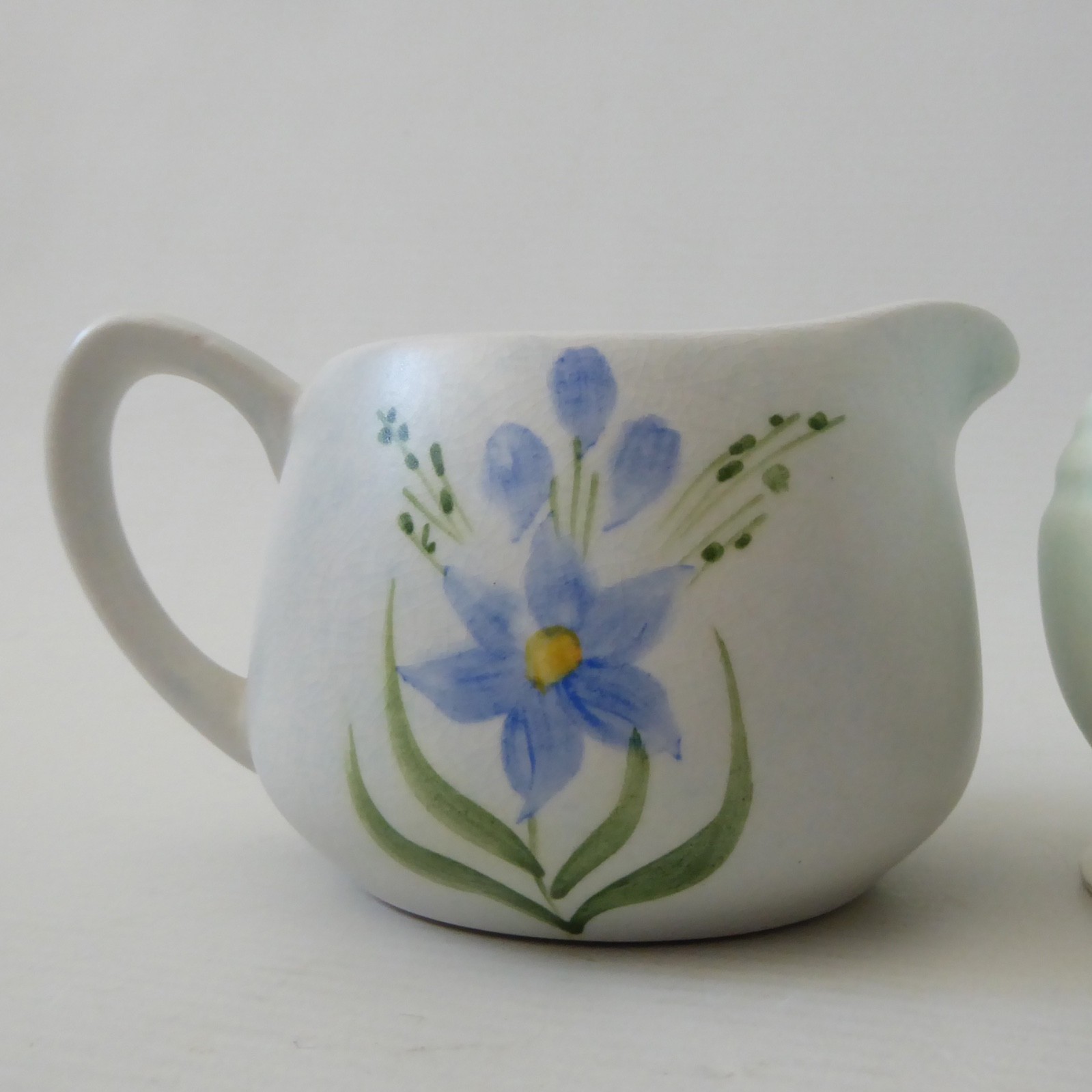 Vintage Radford small hand painted flower vase and milk jug, HJ Wood. 1940s, 50s - Image 3