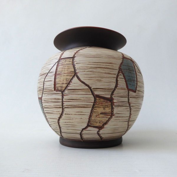 Vintage SAWA Napoli 272/12 West German ceramic vase 1950s MCM Franz Schwaderlapp - Image 3