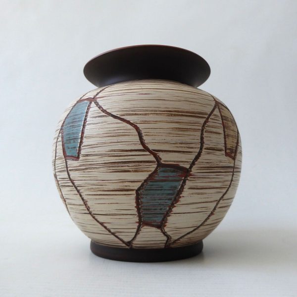 Vintage SAWA Napoli 272/12 West German ceramic vase 1950s MCM Franz Schwaderlapp - Image 4