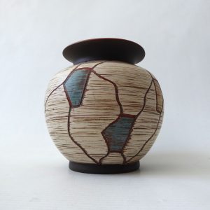 Vintage SAWA Napoli 272/12 West German ceramic vase 1950s MCM Franz Schwaderlapp